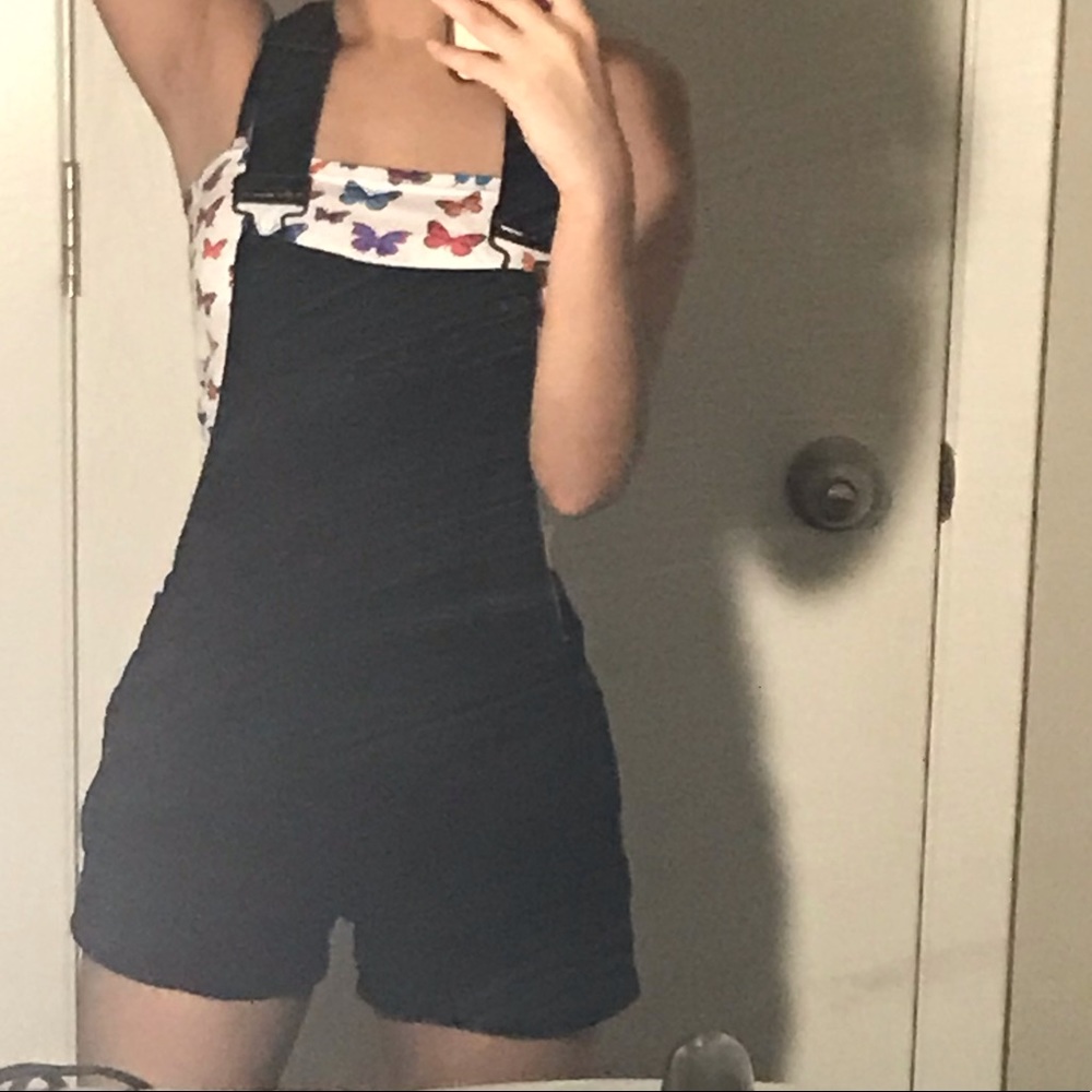 Black short overalls